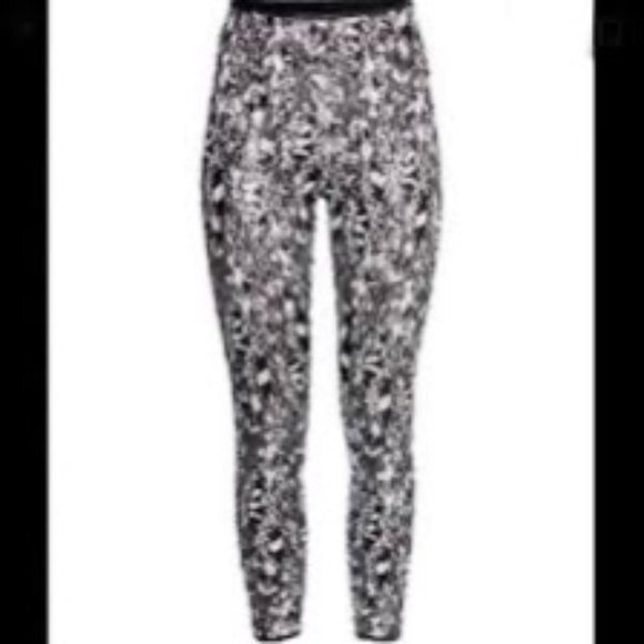 H&M Premier Sequin Black White Legging 6 EUC - Picture 6 of 10